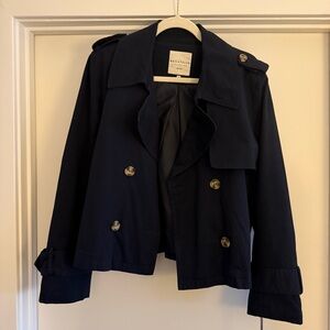 NWT bagatelle navy cropped trench coat